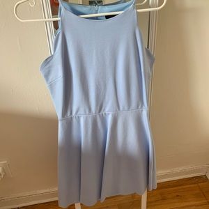 Aqua pastel blue scalloped dress